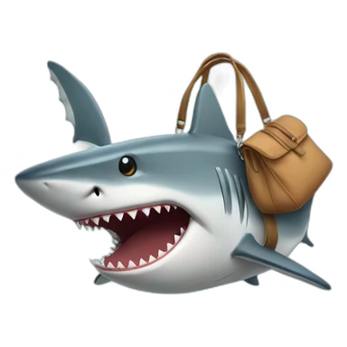 Shark with a bag sticker
