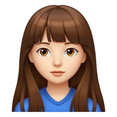 Girl with long hair and bangs sticker