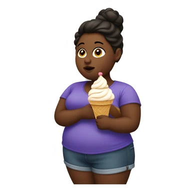 fat girl eating ice cream  sticker