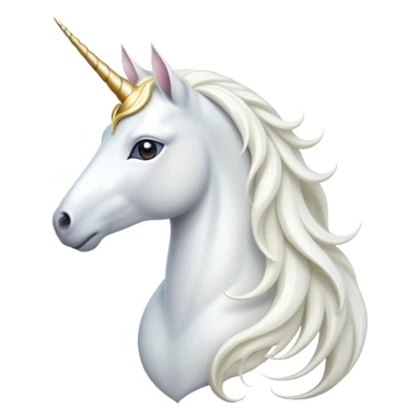 cinematic-noble-white-unicorn-portrait-emoji,-poised-and-regal,-with-a-slender,-ethereal-form-draped-in-a-pristine-white-color,-a-flowing-mane-and-tail,-and-a-glistening,-spiraled-horn-that-radiates-pure-light,-simplified-yet-sharp-and-majestic sticker