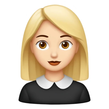 Çok güzel bir sarışın kadın saçları düz uzun kıyafeti beyaz göz rengi kahverengi sticker