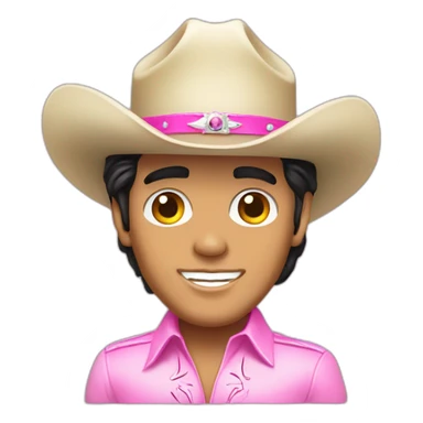 Elvis Presley with pink cowboy hat sticker