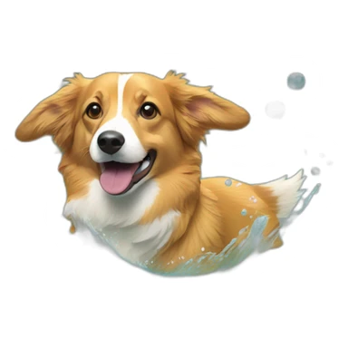 Duck tolling retriever corgi swimming sticker