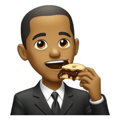 obama eating brown goop sticker
