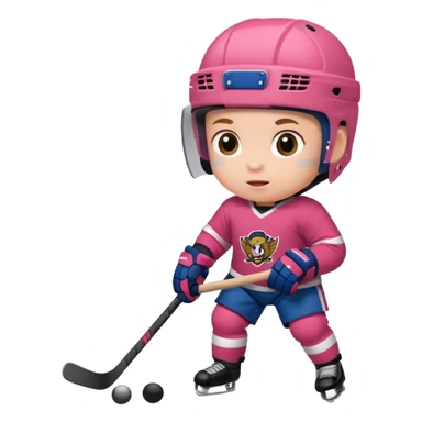 Baby playing hockey sticker