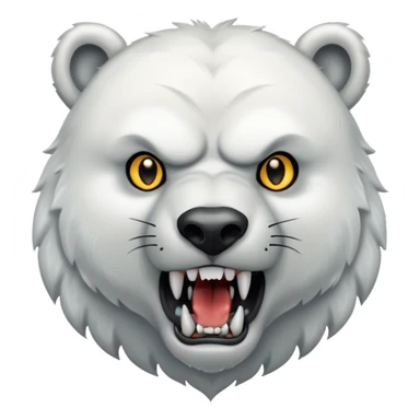 Polar bear and wolf hybrid with sabertooth fangs sticker