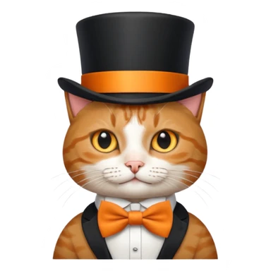 cat with ties and hat sticker