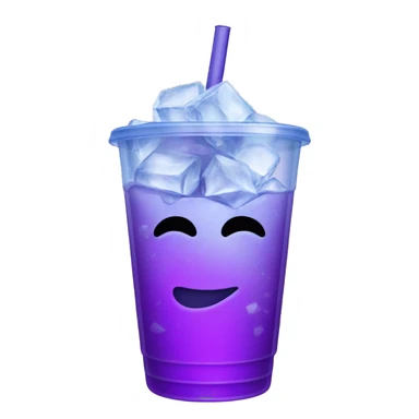 purple drink with ice inside a plastic cup sticker
