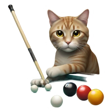 Cat playing pool sticker