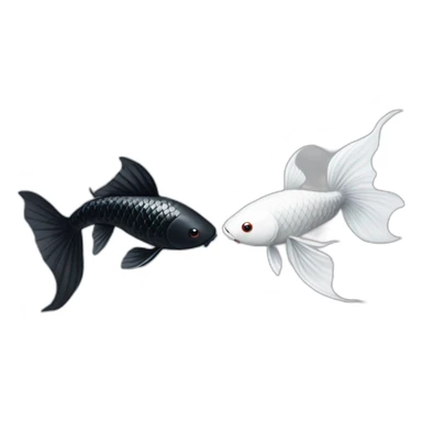 black koi fish and white koi fish circulating each other sticker