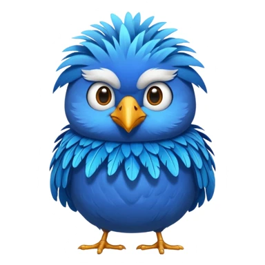 blue feathered bird sticker