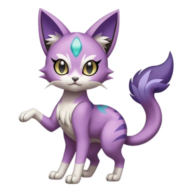 Meloetta-Purrloin-Gatomon-Pokémon-Fakémon-fusion-hybrid-creature sticker