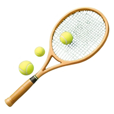 A detailed tennis racket resting on lush green grass beside a bright yellow tennis ball. The scene captures the essence of classic lawn tennis, with a crisp and clean background emphasizing the elegance and tradition of the sport sticker