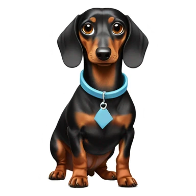 Dachshund with long legs in shark collar sticker