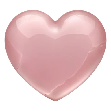 Carved rose quartz heart with rosy pink tone and smooth lustrous finish sticker