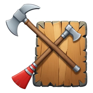 Deux éléments qui fusionnent : deux icônes (ex. bois + pierre) avec une flèche ou un “+” vers un 3ᵉ élément (ex. hache) → l’idée de merge sans limite. sticker