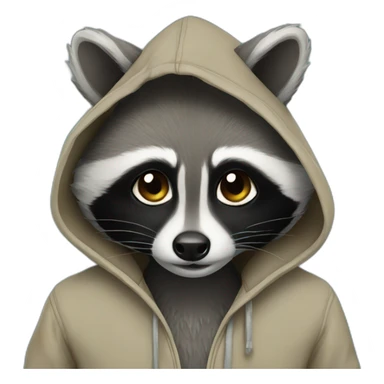 raccoon with hoodie sticker