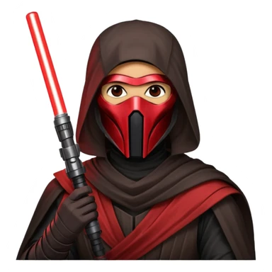 Darth Revan with his mask on holding red lightsaber mainly face shot not as much body sticker