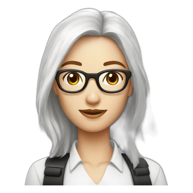 Homme blanc cheveux noir et lunette avec belle femme rousse sticker