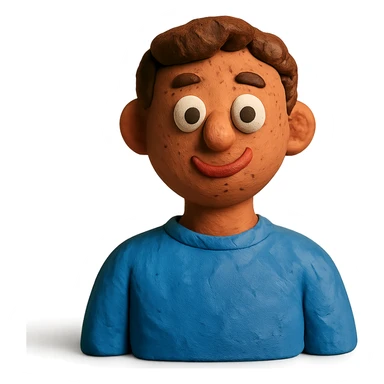 blue shirt in claymation style sticker