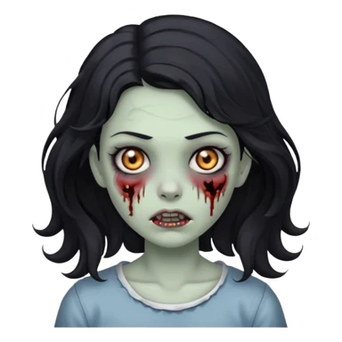 garota zumbi com cabelo preto ondulado sticker