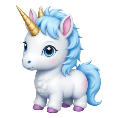 baby unicorn, chibi full body sticker