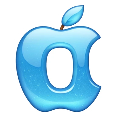 sparkle light blue letter D, apple style emoji, variation 1 sticker