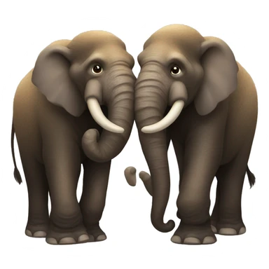 Two mammoths hugging  sticker