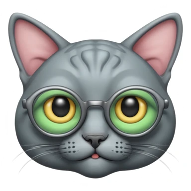 alien cat with no fur, and spectacles sticker