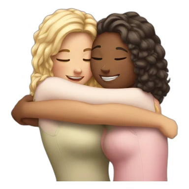 Hug two girlfriends sticker