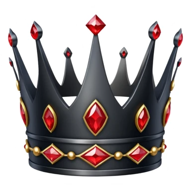 Dark crown with red crystals sticker