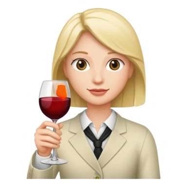 A person with a wine glass sticker