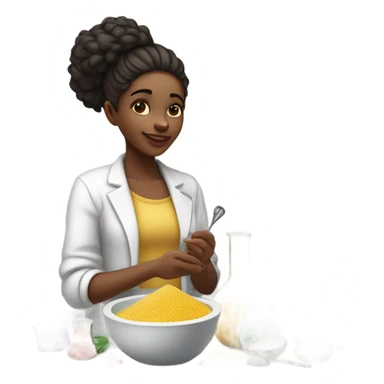 Technologist girl creates body salt with love sticker