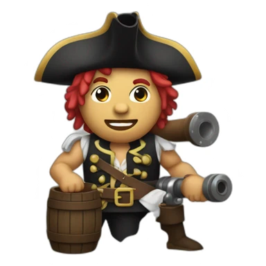 Pirate with biceps and a cannon sticker