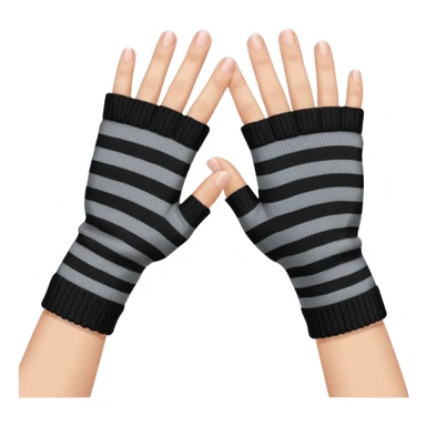 emo style striped fingerless glove sticker