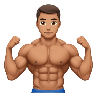 bodybuilder laying down abs exercise sticker