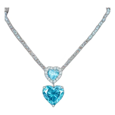 blue heart diamond necklace sticker