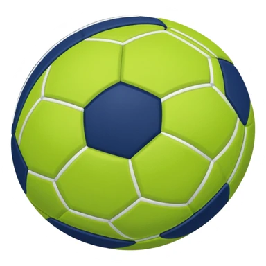 lime green colored football with navy-blue stitching and gray stripes sticker