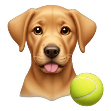 Puppy Red labrador with a tennis ball on his mouth sticker