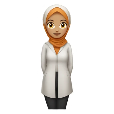 White hijabi girl with two cats, one ginger, one cinnamon sticker
