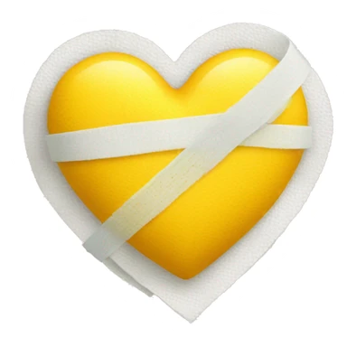 Yellow heart with bandage sticker
