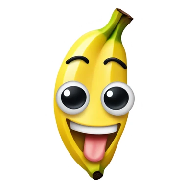 banana with smirk face sticker