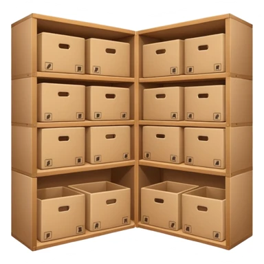 storage with boxes on shelves sticker