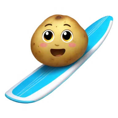 Potato surfing on surfboard sticker