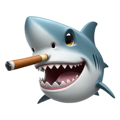 Shark playing golf with cigar in mouth sticker