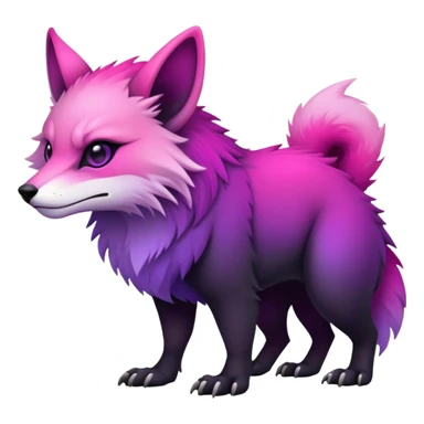 Cool Edgy Black-pink-purple-gradient badass Fionbri-Vernid-animal-creature full bodyd sticker