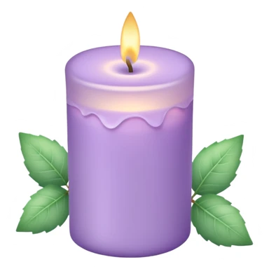 Lavender lilac candle light with pastel petals and ivies sticker