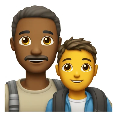 dad with kid emoji yello skin sticker