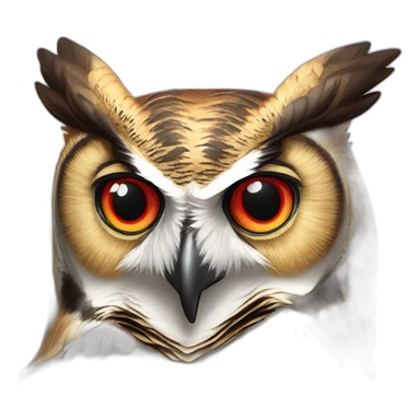 Great Horned Owl wearing red tennis shoes sticker