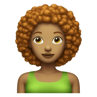 ginger afro fair skinned woman with green tube top sticker